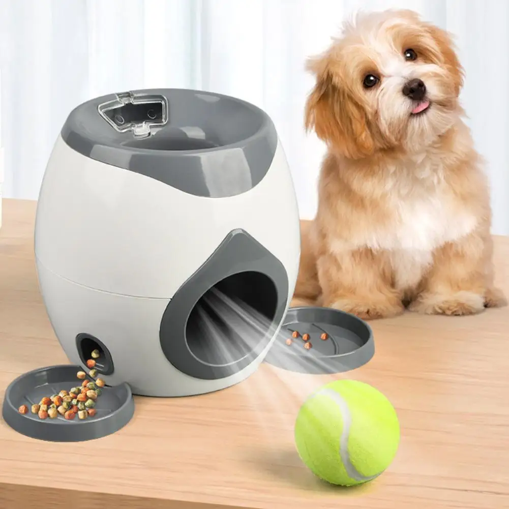 

Interactive Puzzle Exercise Dog Toy Pet Creative Tennis Serve Machine Toy Dog Food Automatic Feeding Machine With 2 Balls