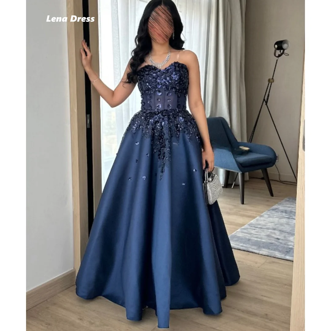 Lena Off the Shoulders Luxurious Women's Evening Dresses for Special Occasions Floral Sequin Embroidery Custom Made Line A Dress