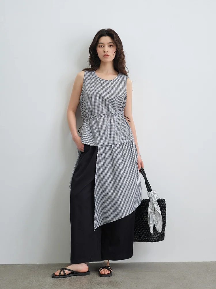 

Женский летний жилет Gansen с высокой талией, свободного кроя, А-силуэт, с асимметричным подолом, белый, модель id Irregular Hem Long Summer D...