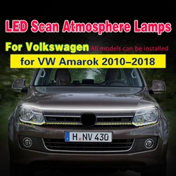 LED Car Hood Light With Scan Starting DRL Dynamic Daytime Running Lights Auto Decorative Ambinet Lamp for VW Amarok 2010-2018