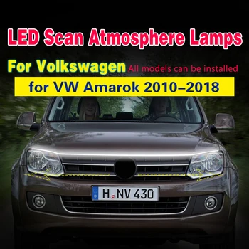 Luz LED para capó de coche con sincronización de arranque DRL luces de circulación diurna dinámicas lámpara decorativa para automóvil para VW Amarok 2010-2018