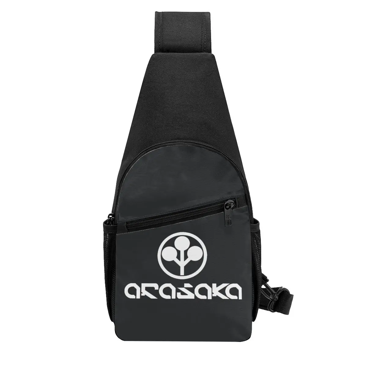 Arasaka Corp White Logo Chest Bag Men Sling Crossbody Backpack Chest Bag Travel Hiking Daypack Shoulder Bag
