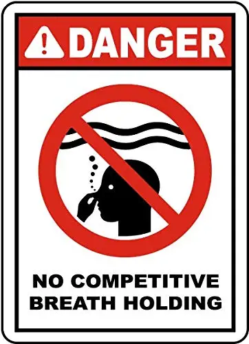 Vintage Metal Sign Danger No Competitive Breath Holding Metal Tin Sign Aluminum Sign For Home Coffee Bar Wall Decor 8x12 in sign