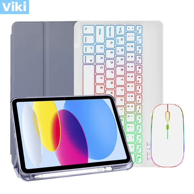 

Case for iPad 10th Generation Case 10.9 inch 2022 Keyboard Cover with Pen Holder Wireless Teclado Spanish Russian Arabic Korean