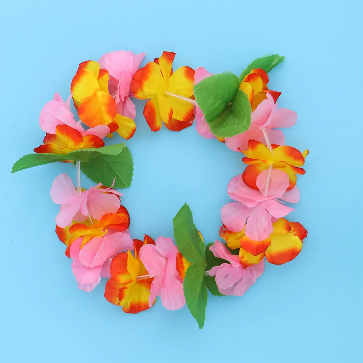 6Pcs Hawaiian Headband Tropical Flower Wreath Set Versatile Use As Headband Necklace Bracelet Or Hanging Wall Decoration view 4