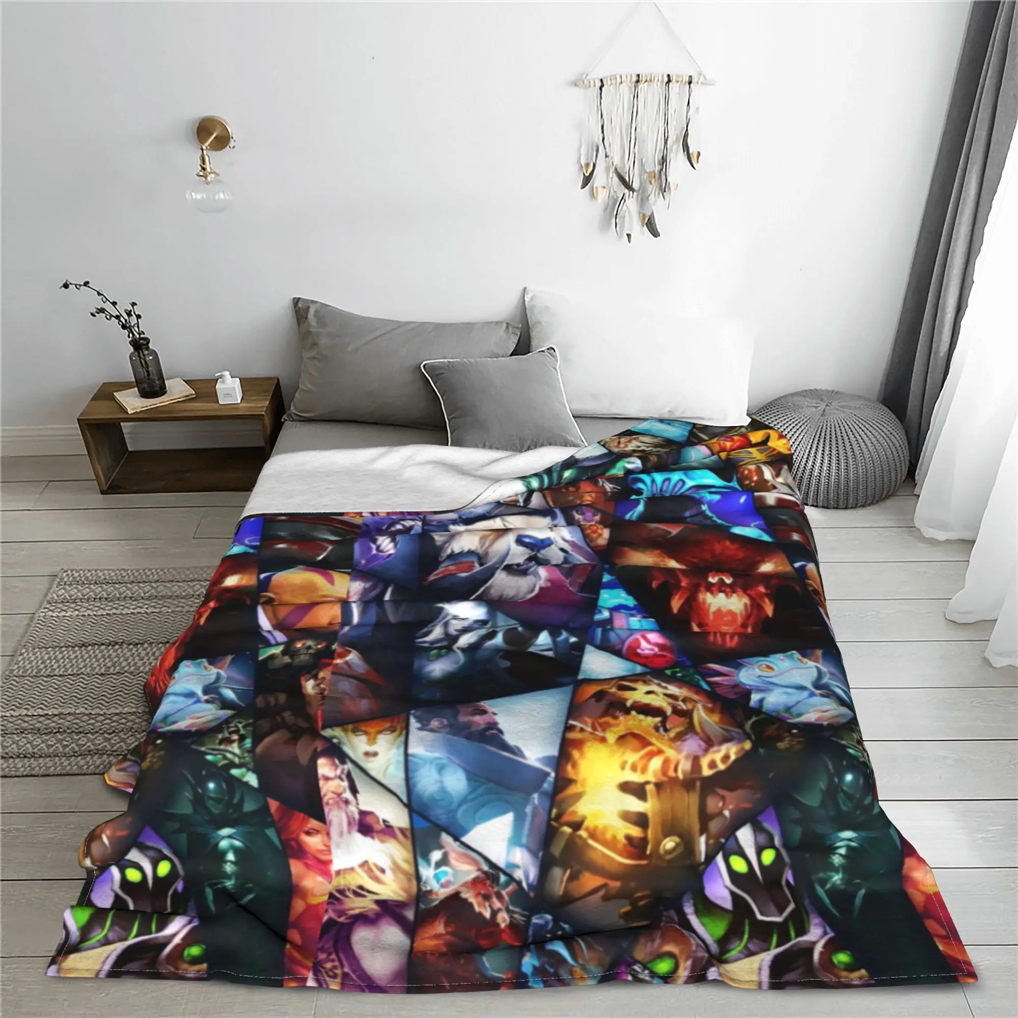 D-Dota Hero Collection Blankets Hot Game Cartoon Fuzzy Awesome Breathable Throw Blankets for Home Winter Travel