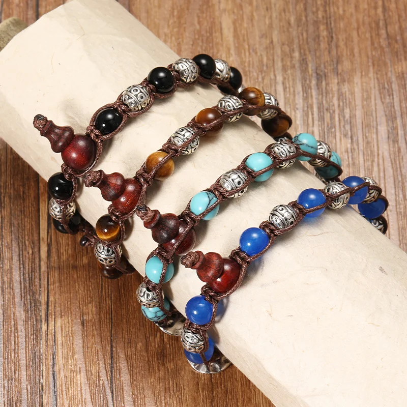

New Model Ethnic Style Tibetan Gourd Bracelet New Chinese styleTibetan Buddha Bead Couple Bracelet Jewelry Female Bracelet