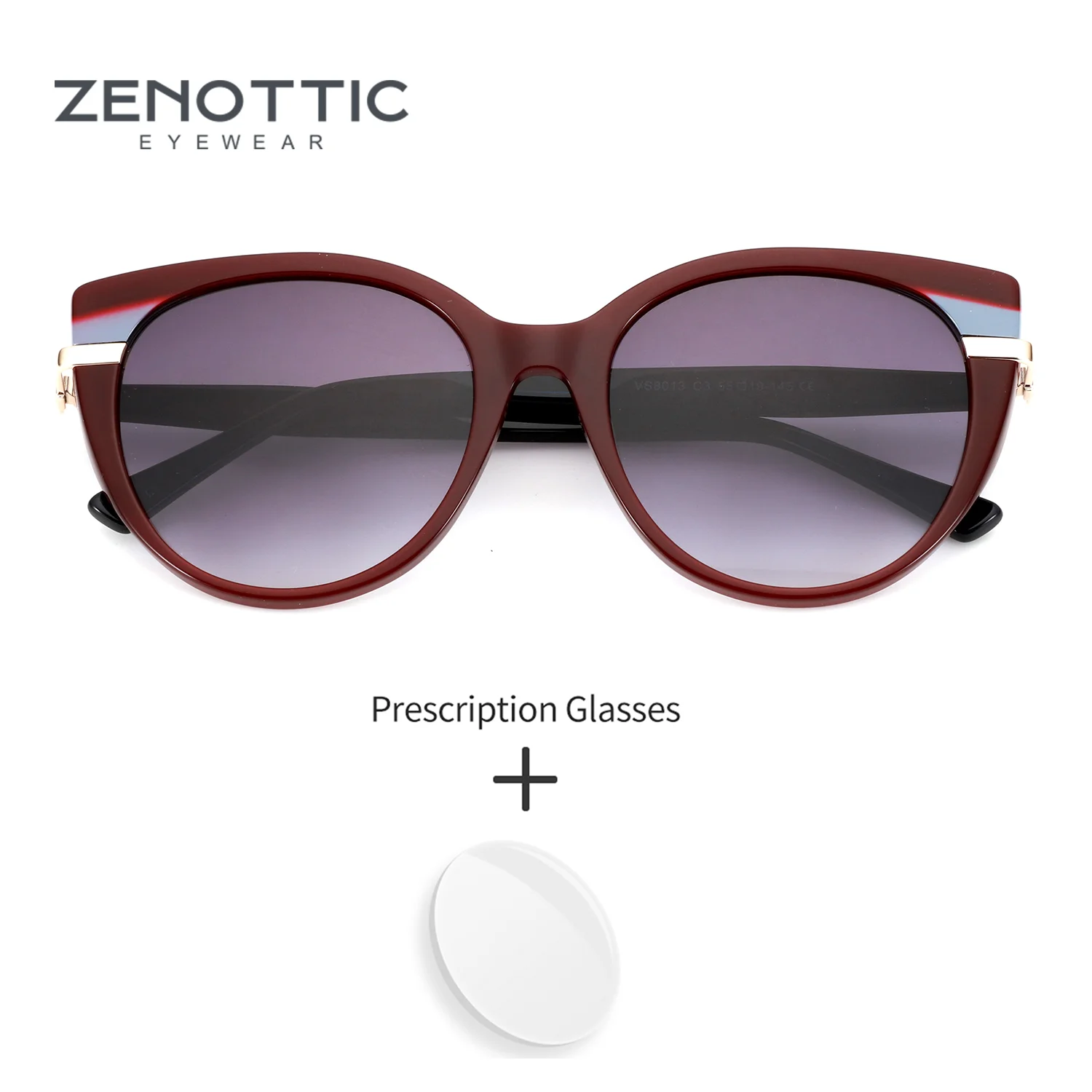 

ZENOTTIC (размер XL) солнцезащитные очки «кошачий глаз» по рецепту, женские поляризационные очки-бабочки UV400, прогрессивные оптические коррекционные очки