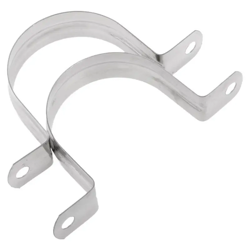 2 Stainless Steel U-shaped Pipe Clamps, Half Pipe for Pipe Fittings Pipe Clamp -80mm