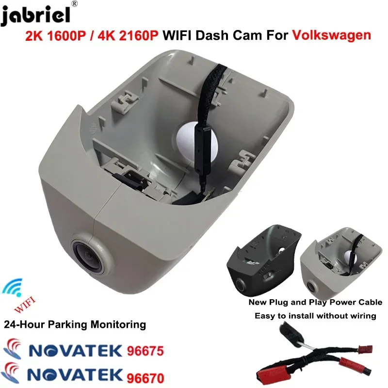 

Jabriel Plug and Play 4K 2160P Авто Wi-Fi автомобильный видеорегистратор для Volkswagen VW TERAMONT X 2021 2022 2023 2024 2025 DashCam 2K 1600P