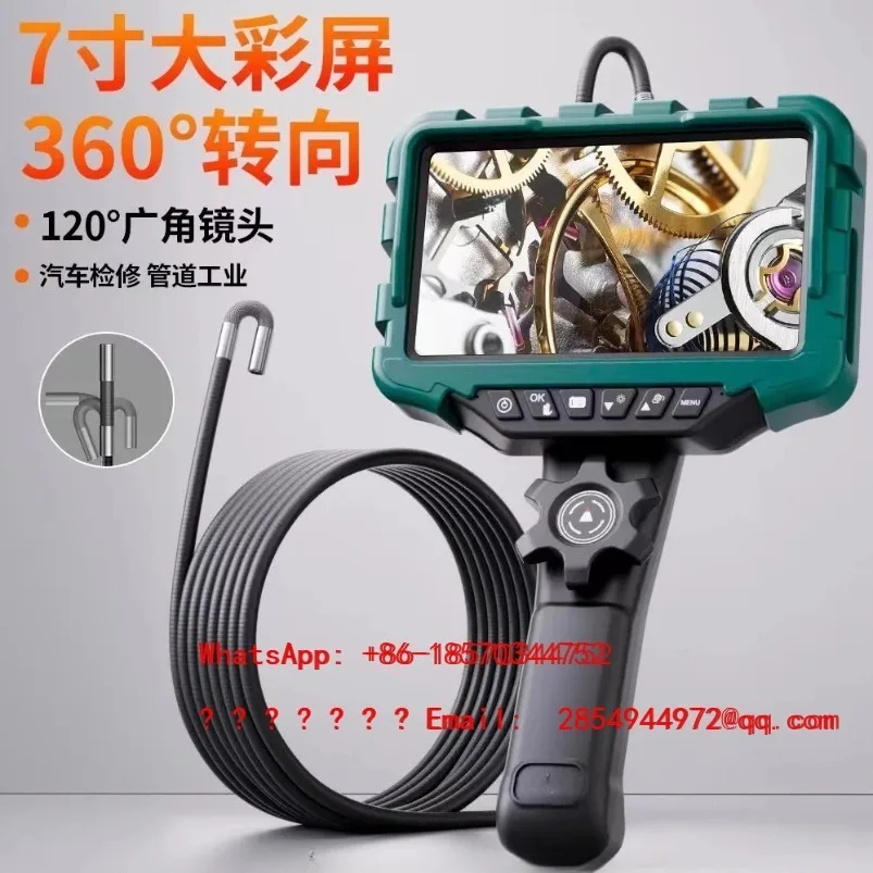 7-inch Large Screen Turning Endoscope High-definition Camera for Car Maintenance Carbon Deposition Valve Pipeline Inspection