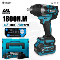 1800NM Torque Brushless Electric Impact Wrench 1/2 Inch Cordless Electric Screwdriver Wrench Power Tool For Makita 18v Battery