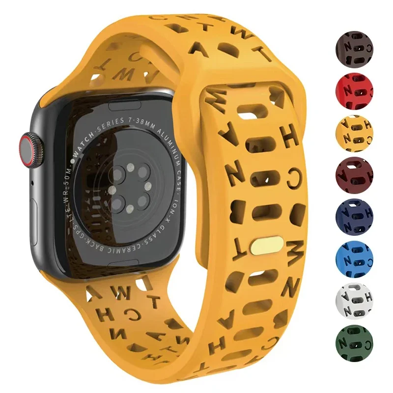 Silicone Sport Band For Apple Watch ultra Band 49mm 40mm 41mm 42mm 49mm 44mm 45mm Rubber correa Strap iwatch series 8 7 3 5 6 4