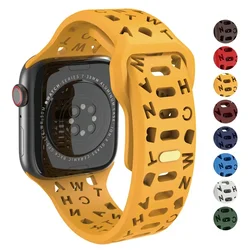 Correa deportiva de silicona para Apple Watch, correa de goma para iwatch series 8, 7, 3, 5, 6, 4, 49mm, 40mm, 41mm, 42mm, 49mm, 44mm, 45mm