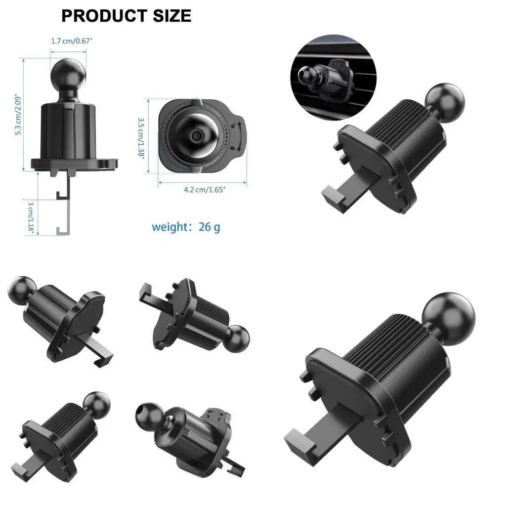 

R53C Cellphone Holder Mount Vent Grip Vehicle Air Vent Clip for Car Phone Mount Universal Extension Clip Mobile Bracket Clip