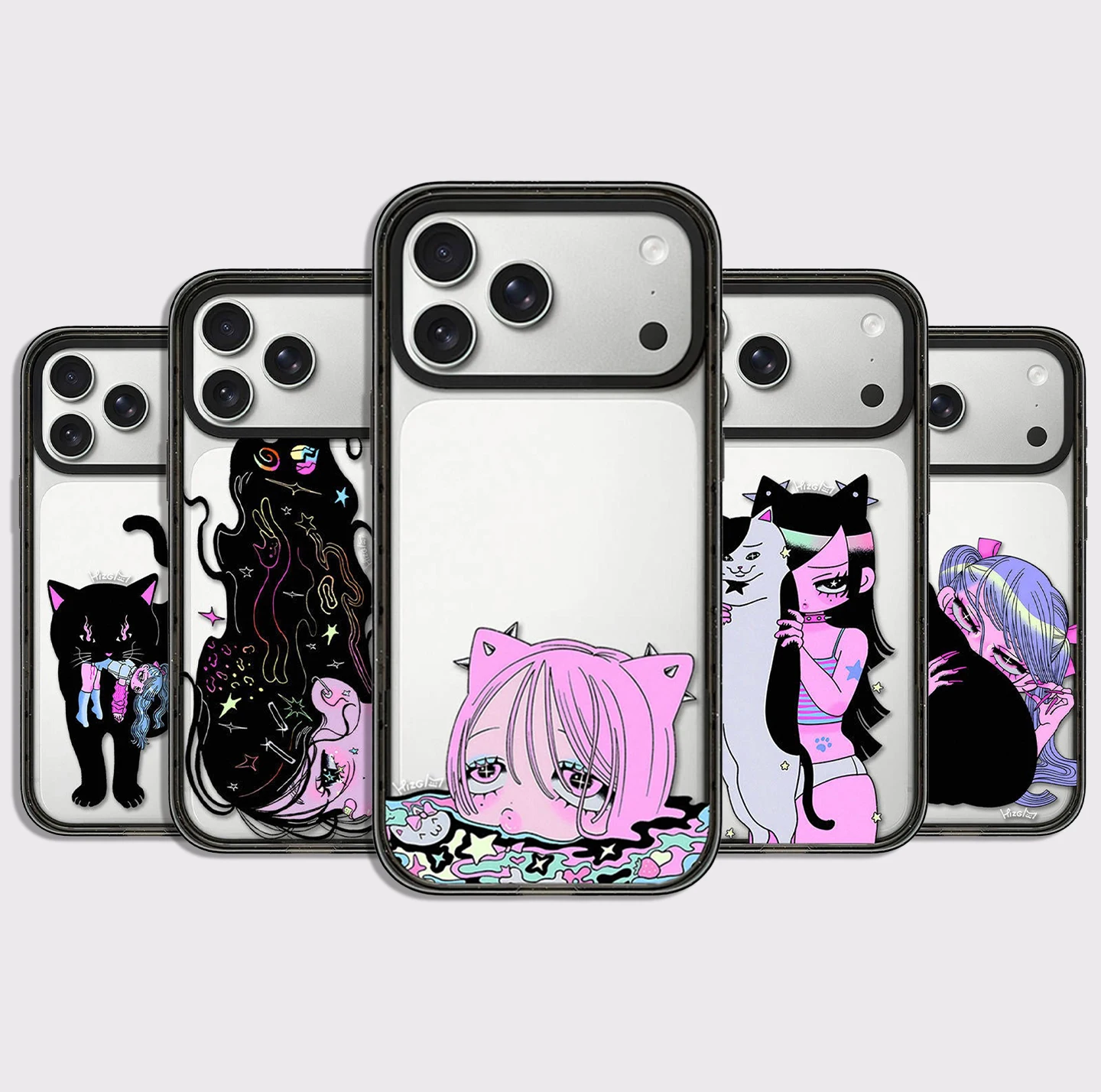 Anime Cat-eared Girl Impact Black Border Magnetic Cover for IPhone 13 14 15 16 17 Pro Max Case for IPhone 17Pro