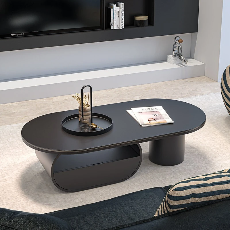 

Mid-century exquisite coffee tables Oval slate esign advanced quality iving room Table drawer mesa de centro home furniture