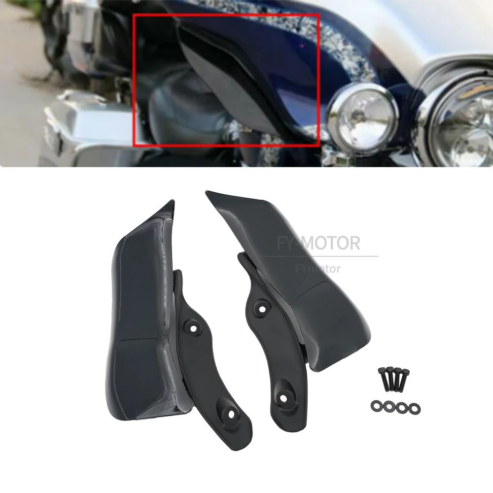 Motorcycle Black Adjustable Upper Batwing Fairing Accents Air Deflector Wind Deflectors Fit Harley 15-Up Road Glide FLTRX FLTRXS