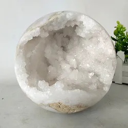 Grande pietra naturale agata bianca Geode sfera di cristallo Druzy sfera Room Decor Feng Shui ornamenti stregoneria guarigione spirituale Reiki