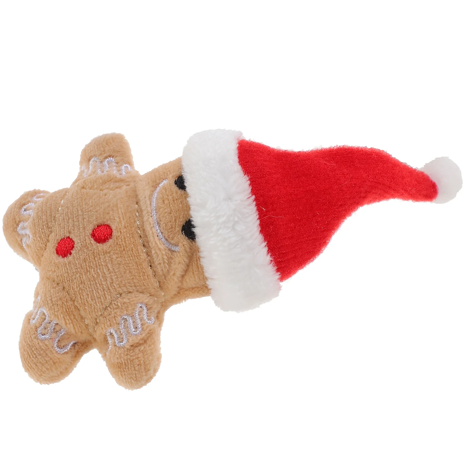 Plush Dog Toy Kitten Toys Catnip Gingerbread Man Shape Christmas Small Chew For Indoor Cats Interactive Teething