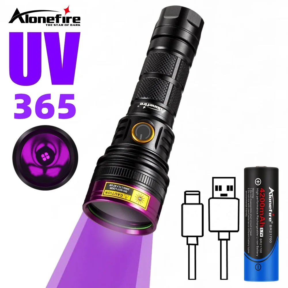 20W 365nm Ultraviolet Blacklight Flashlight Rechargeable UV Torch Invisible Ink Torch Pet Stains Hunting Marker Check SV18