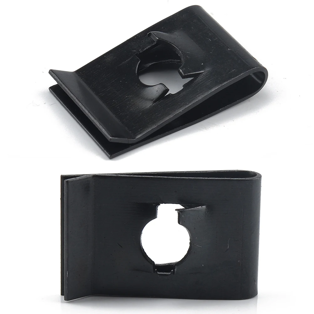 

60pcs U-Shaped Spring Nuts Clips Fasteners High Elasticity Motorcycle Trim Black Kit Automotive Fastening Car Panel Bumper Wire