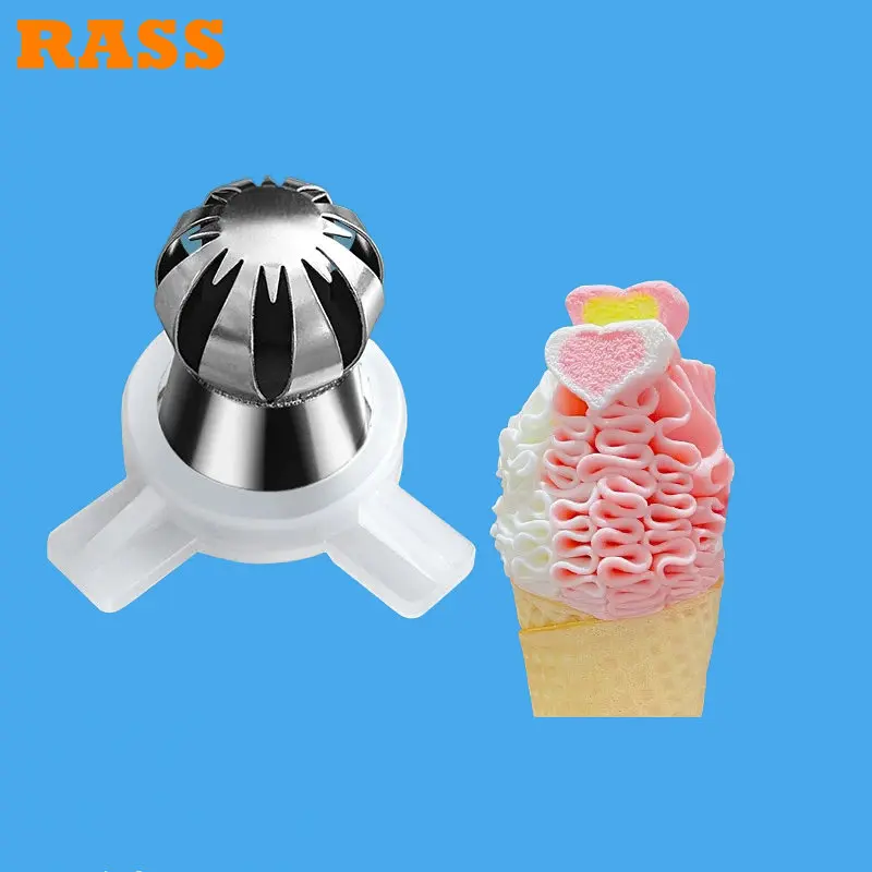 3 Types Mould Nozzle Parts Stainless Steel Magical Flowers Lids Fittings Soft Ice Cream Machines Accessories Inner Diameter 29m