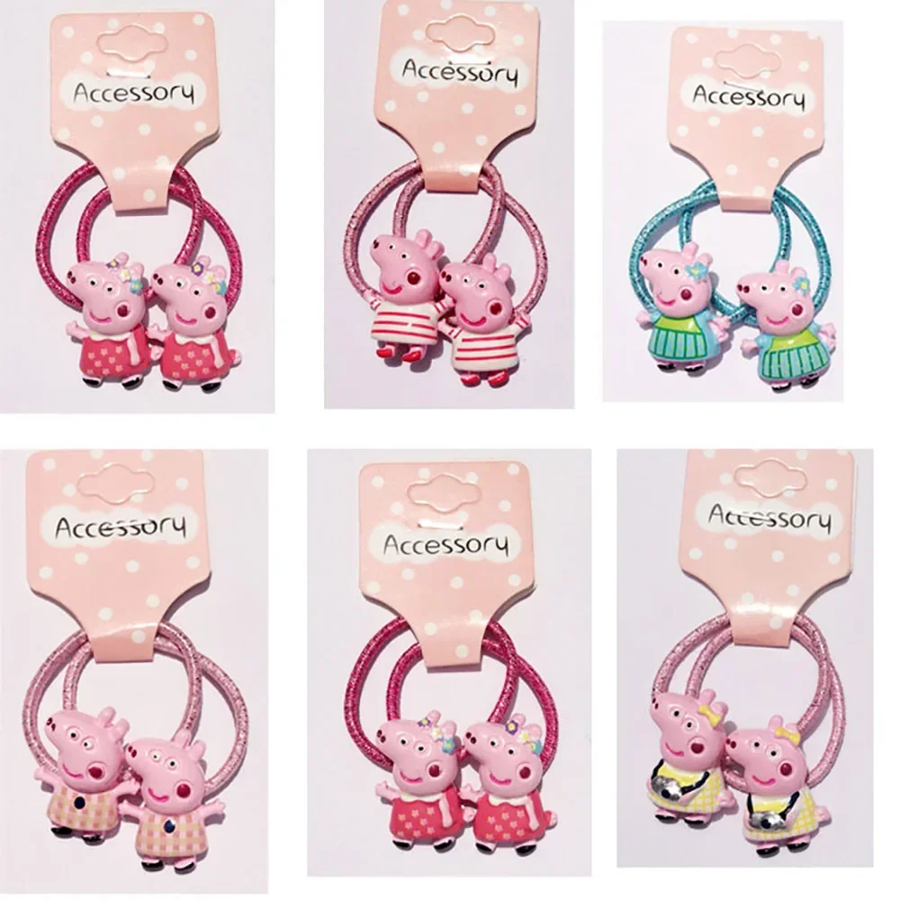 Peppa pig crianças grampos de cabelo cordas de cabelo kawaii moda tiara cocar george bonito tiara acessórios bebê hairbands presente aniversário