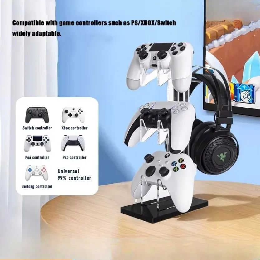 Kopfhörer- und Controller-Ständer, Kopfhörerhalter für PS5/PS4/Xbox/Switch, Spielcontroller-Halterung, Gaming-Headset-Ständer mit Haken