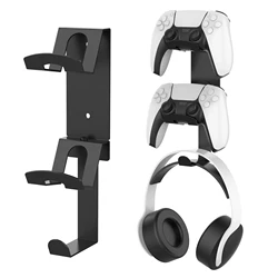 Monzlteck-Dual Gamepad Controller e Headphone Hanger, Wall Mount Holder, compatível com PS5, PS4, XBOX Controller e Headset