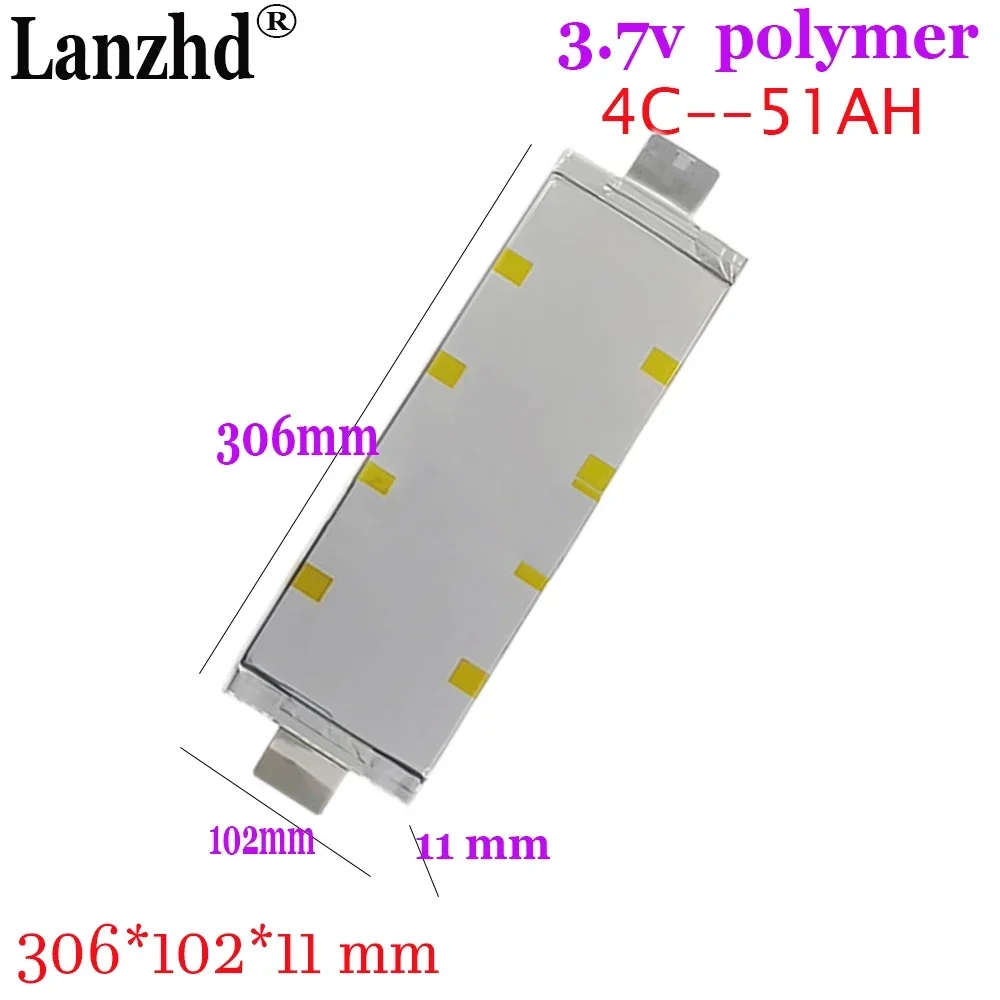 3.7V High rate polymer 5C  Li Battery 51Ah For Electric Motorcycle Starting power supply automobile igniter battery