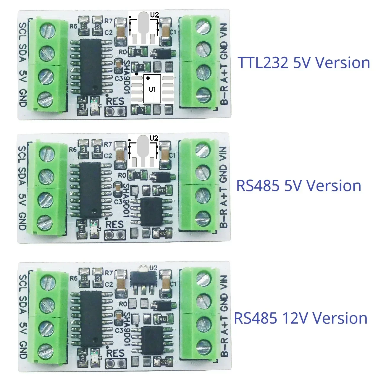 Placa adaptadora de sensor sht30 de temperatura e umidade industrial rs485 ttl modbus rtu analógico remoto io sha9d01 módulo hmi plc expandir