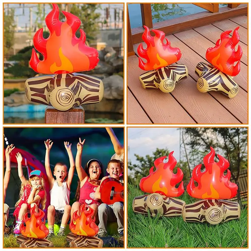 Balloons Inflatable Flame Model Yard Decoration Props Pvc Bonfire Camping Party Garden Fake