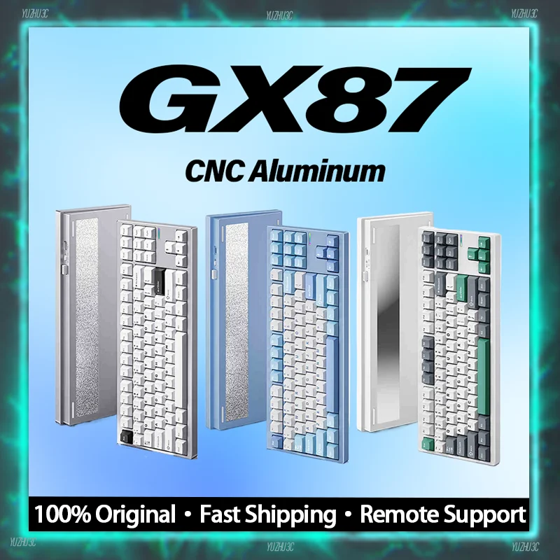 

GX87 Mechanical Keyboard Pure CNC Aluminum Customized Hot Swappable Gasket HIFI Switch Dynamic RGB 2.1KG BT 2.4G Wireless