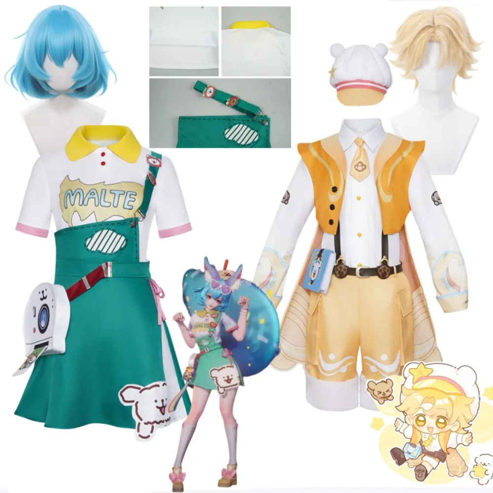 

Honor of Kings Sakeer Line Puppy Maltese Cosplay Full Set with Accessories Wig Unisex Game Halloween Comic Con Stage Outfit