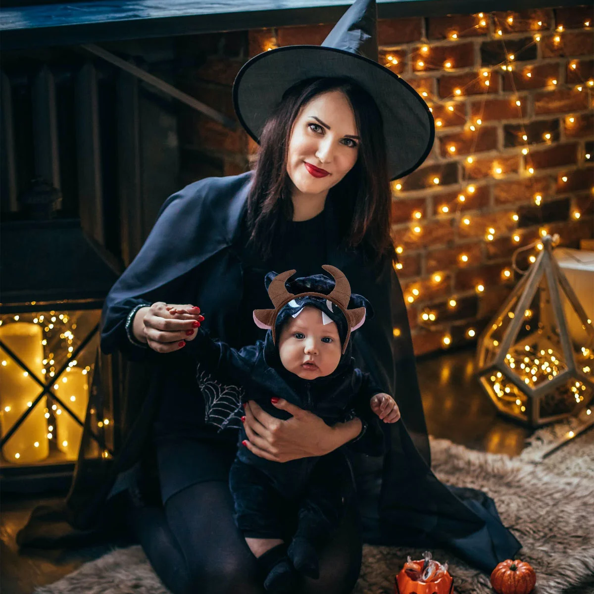 2 Pcs 동물 메이크업 머리띠 할로윈 의상 경적 모자를 쓰고 있죠 코스프레 천 헤드 피스