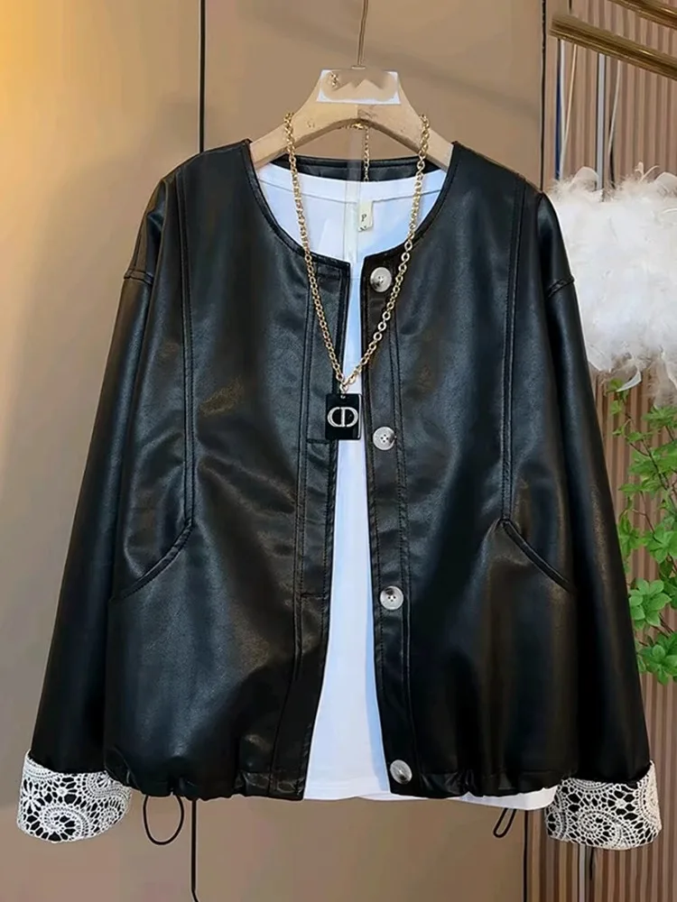 Top casual coreano Sle Lace Splicing ort per donna Primavera Nuovo modello slim fit allentato e versatile con bottoni decorati