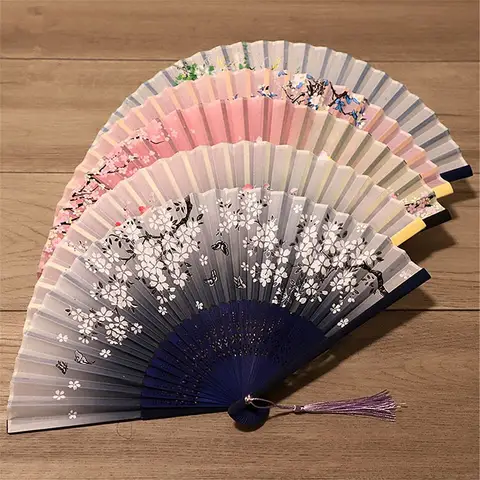 중국 각인 접이식 손 선풍기, 나무 생크, 클래식 댄스 태슬 팬, 결혼식 생일 파티, 팬 장식, 손님용 선물