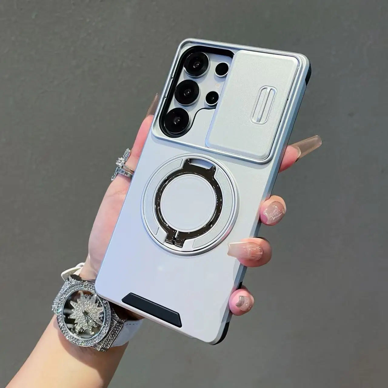 Slide Camera Protection Case For Samsung S26 S25 S24 S23 FE S22 Ultra Plus A57 A17 A56 A36 A16 A06 A55 A35 Magnetic Holder Cover