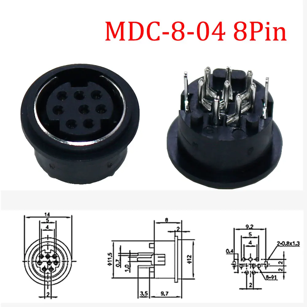 YUXI-conector de Audio y vídeo, 10 piezas, s-video, PCB, montaje de 4/6/8/9 Pines, enchufe Din, tono plateado, PS2, Terminal Micro Jack Circular