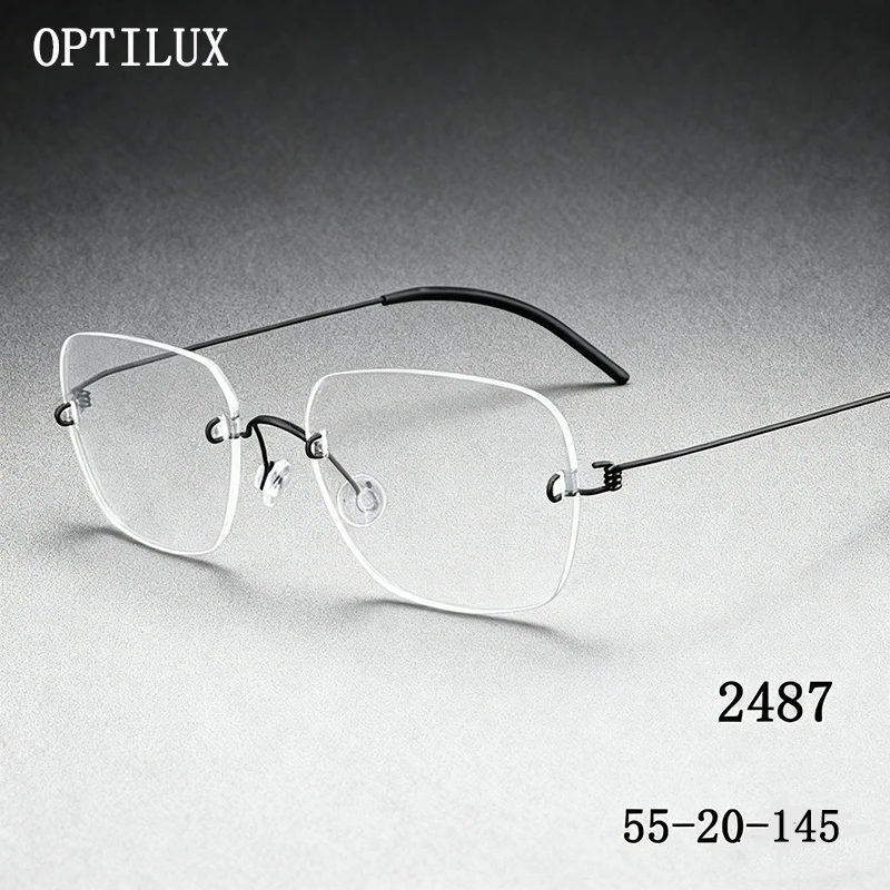 

Square Polygon Titanium Spectacle Frame Men's Women's Glasses Frames Prescription Glasses Frameless Ultra-light High Quality New