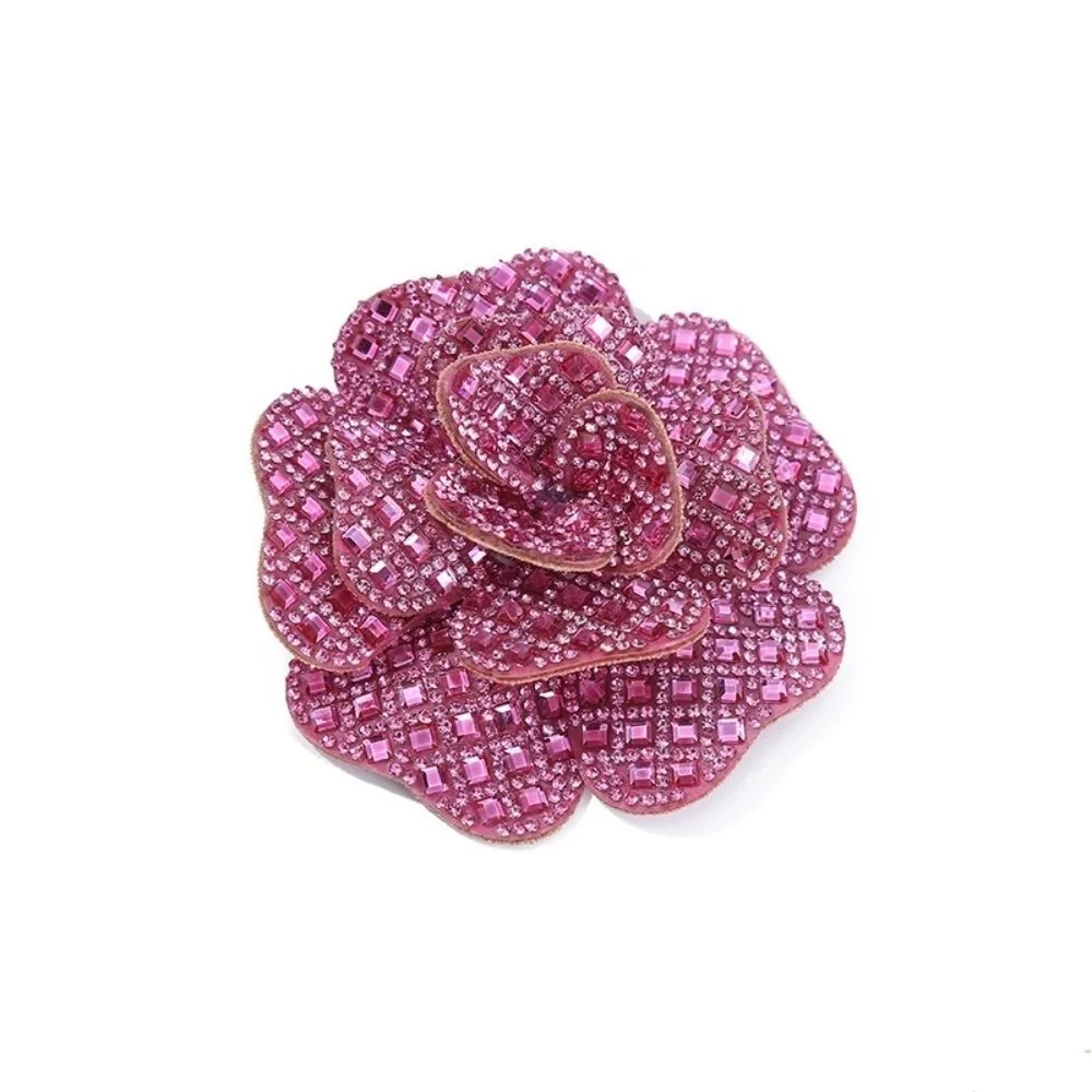 3D Design Rhinestone Flower Patches Embellishment Badge Corsage Style Fabric Embellishments Self-Adhesive DIY Craft