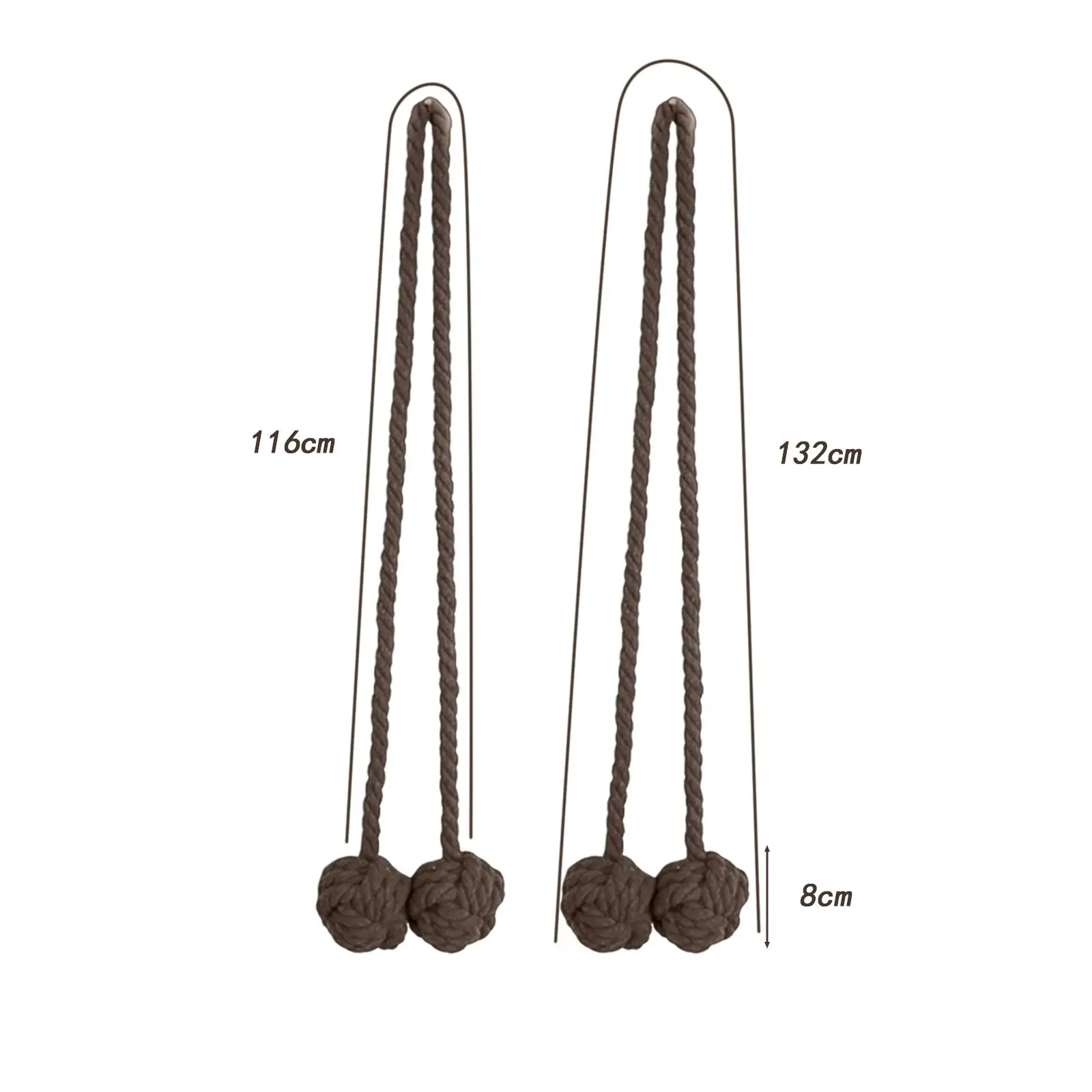 Boho Rope Curtain Tiebacks Double Ball Cotton Holdbacks for Drapes Patio Gazebo Farmhouse Decor