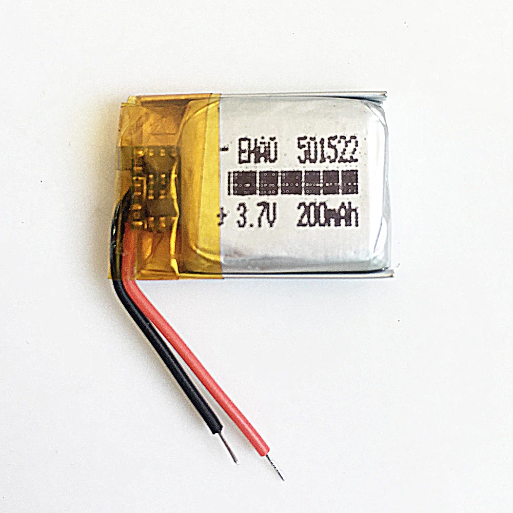 3.7V 200mAh small size lipo Rechargeable Battery 501522 for MP3 bluetooth watch pen MID headset headphon