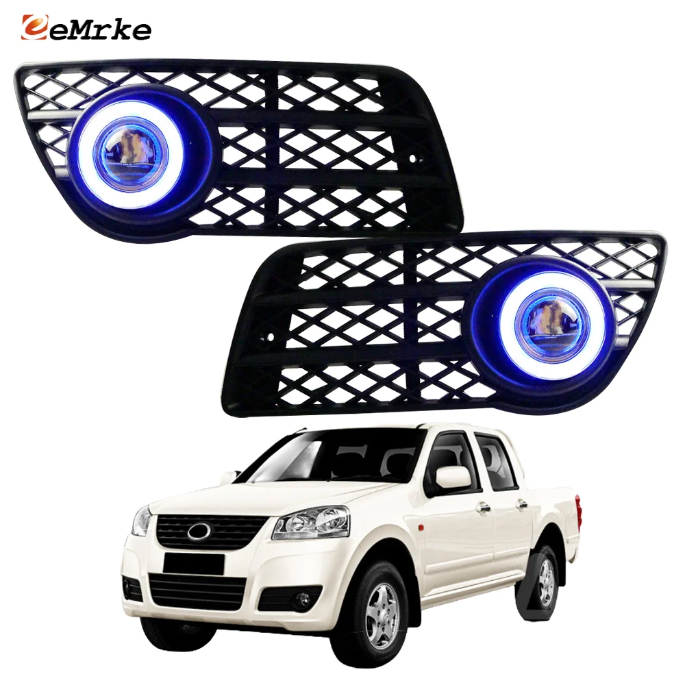 EEMRKE LED Angel Eyes DRL PTF For Great Wall Wingle 5 Steed V200 V240 2011~2015 Fog Lights with Bulbs Daytime Running Light