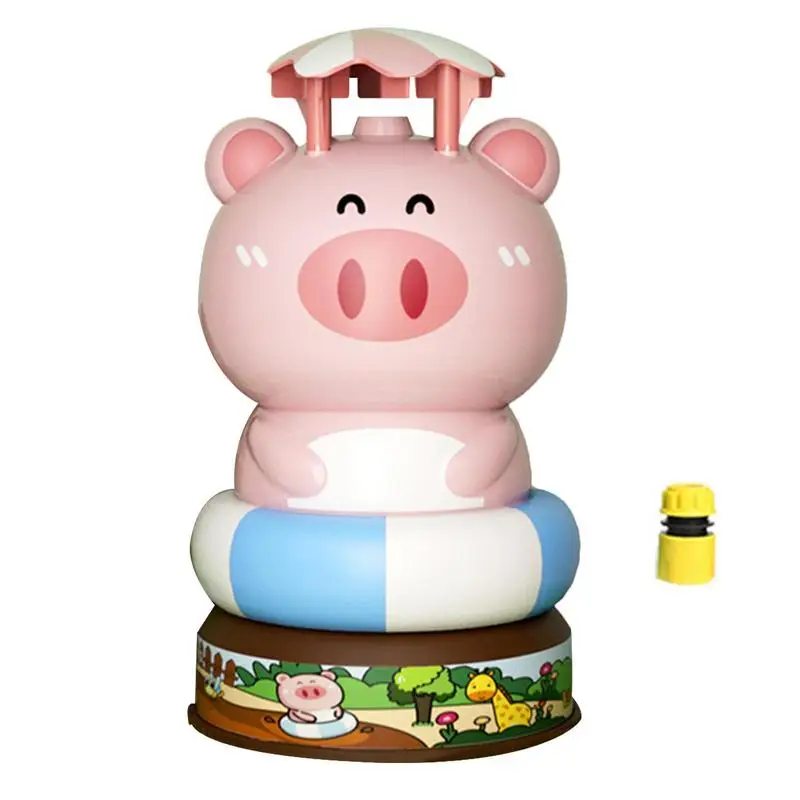 

Kids Sprinklers For Yard Water Rotating Sprinkler Kids Toy Cute Pig Shape Water Toys Hydraulic Lift Pink Sprinkler For Garden