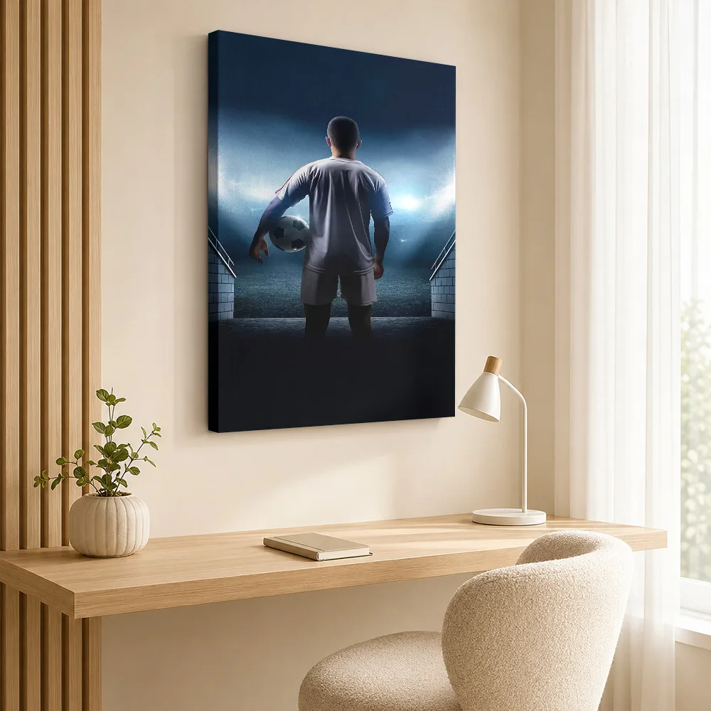 Cristiano Ronaldo Champions League Trophy Canvas Poster Bold Style Wall Decor With Customized Photo For Man Cave Ideal Fan Gift