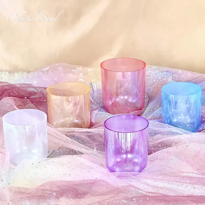 Crystal Soul Light Blue Crystal Singing Bowl Bag Shockproof Colorful Handbag Customized Size