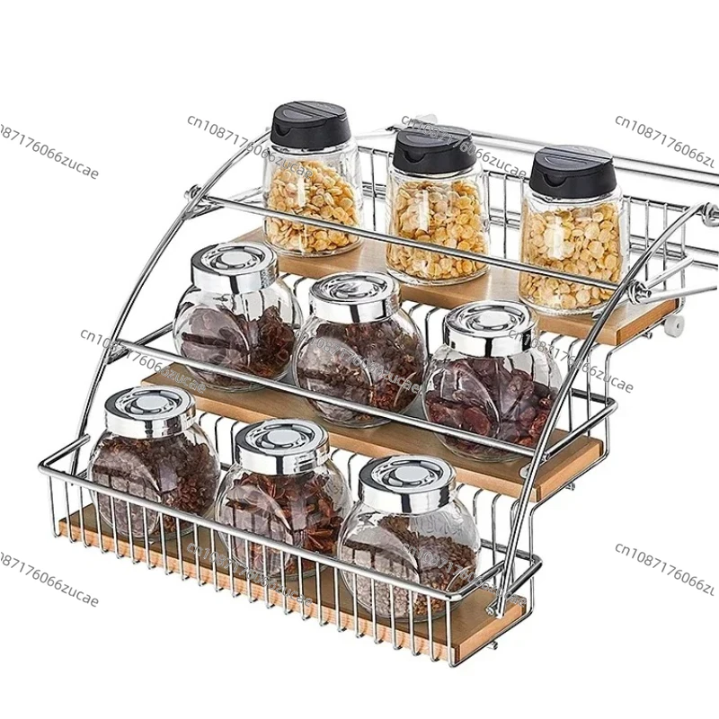 

Kitchen Cabinet, Hanging Cabinet, Pull-down Basket, Condiment Lifting Rack, Small Size Storage