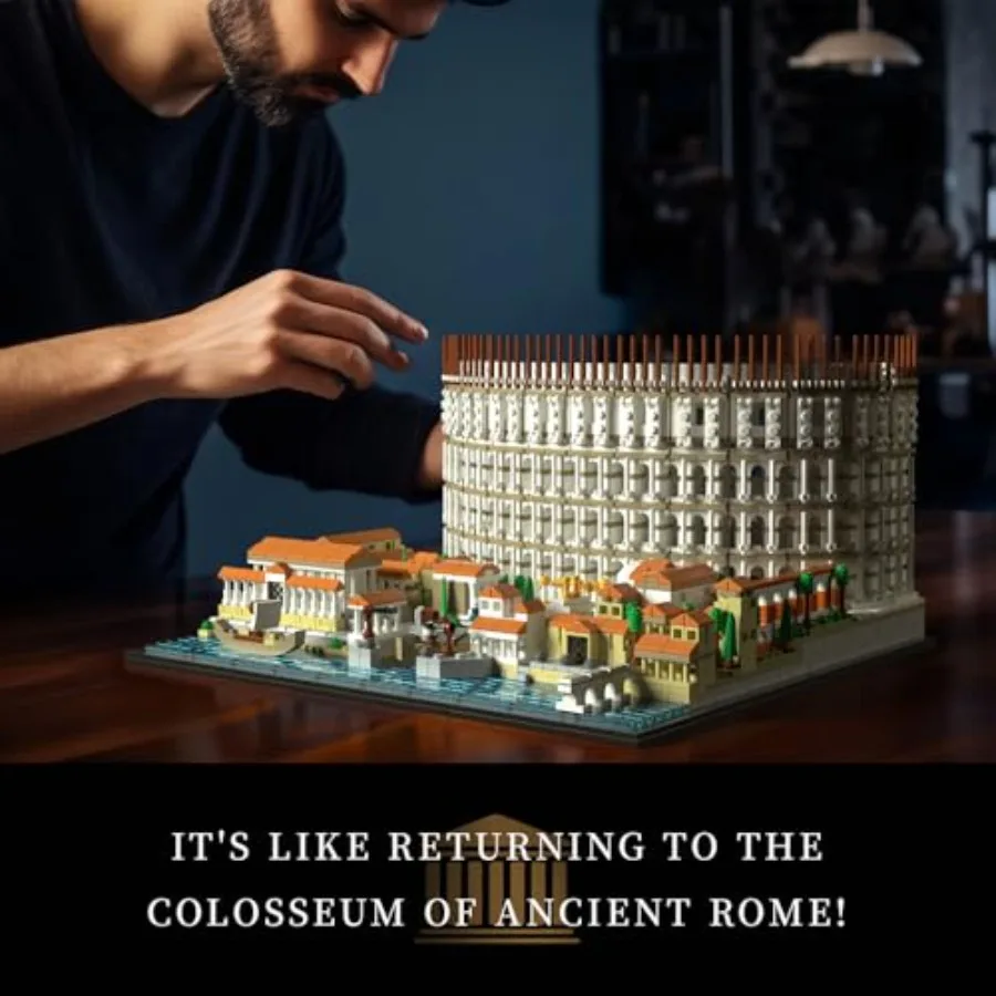 Architettura I set di edifici del Colosseo Romano; Modello da collezione per adulti; Kit di costruzione di modelli per decorazioni per la casa Attività creativa fai-da-te